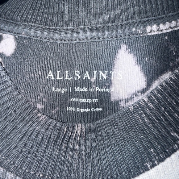 All Saints Monochrome Patterned Men's Tee - Picture 2 of 3